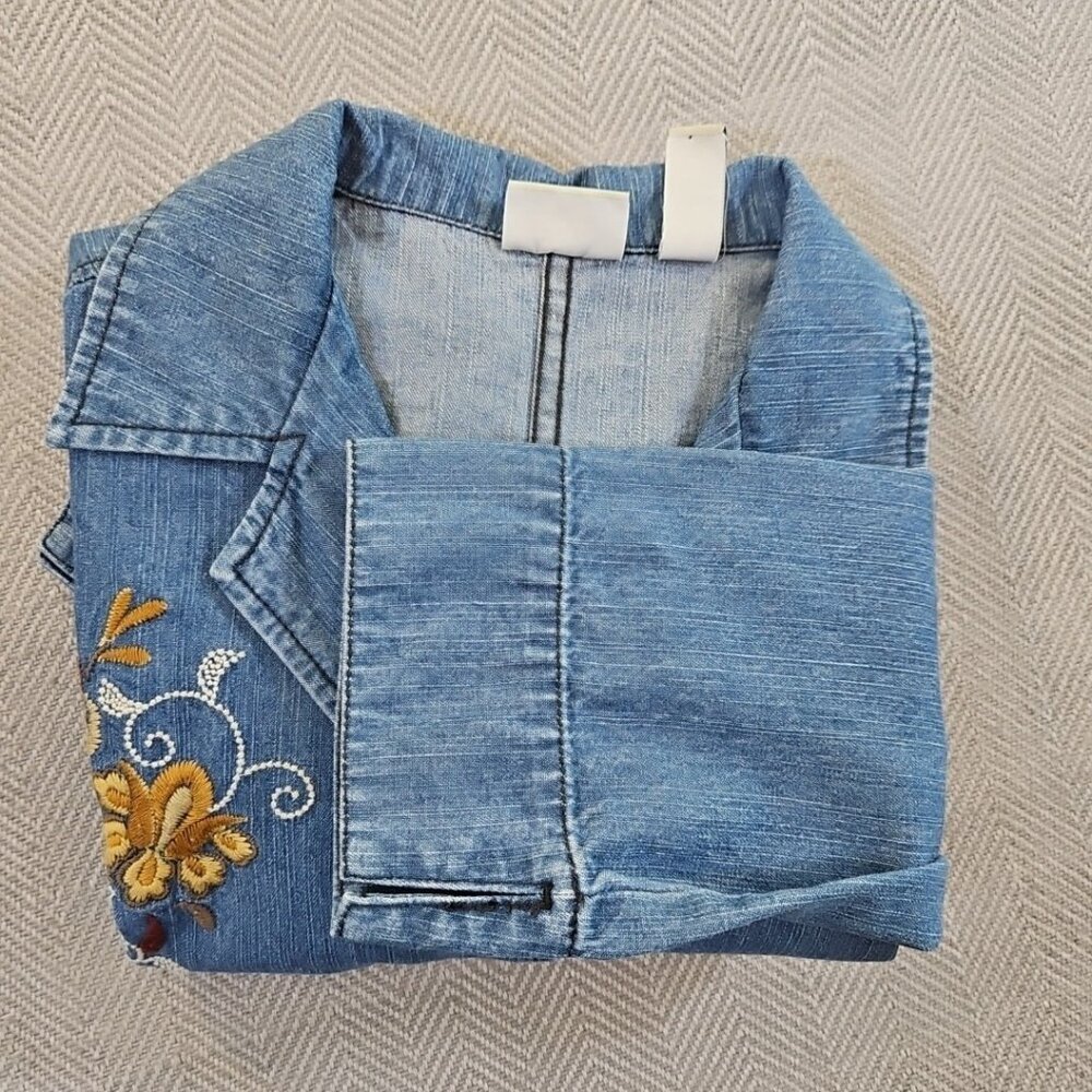 Classic Elements Button-Up Denim Jacket Women's L… - image 14